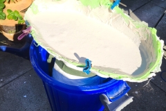 Mit Gips gefüllter Abguss eines Kopfes