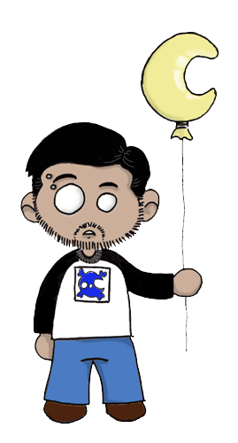 Karikatur von Daniel, dem Mann vom Mond